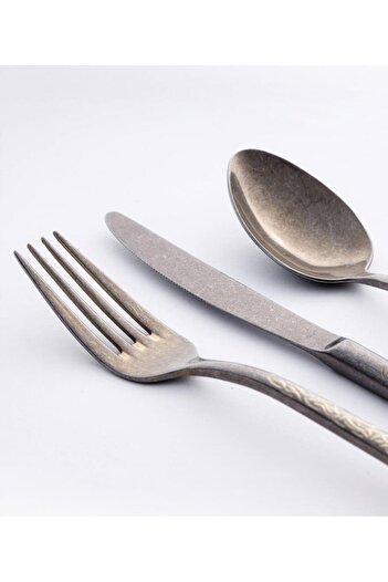 Maxx Doria Ivy Antique Gold 12-Person 84-Piece Cutlery Set Pa1031