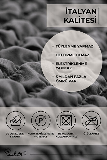 Paulato Sandalye Kılıfı Sandalye Örtüsü Mutfak Sandalye Koruma Kılıfı Seti (2 adet) - Antrasit