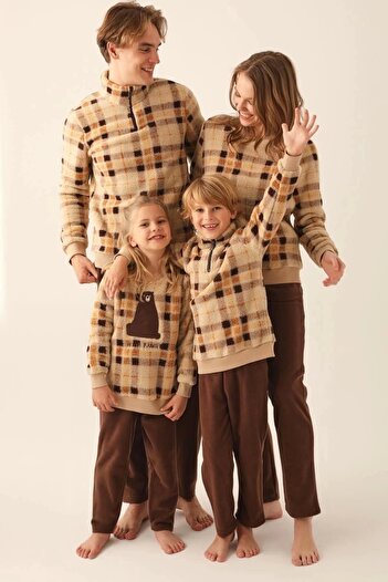 Arnetta With Family Dark Brown Girl's Long Sleeve Pajama Set