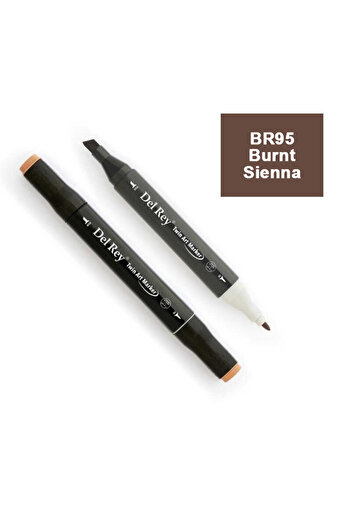 Pebeo Del Rey Twin Marker Br95 Burnt Sienna Double Ended Graphic Pen Mn-Dr095