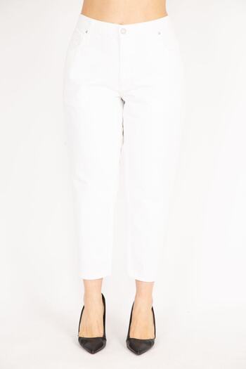 Şans Women's Bone Large Size 5 Pocket Jeans 65n36131