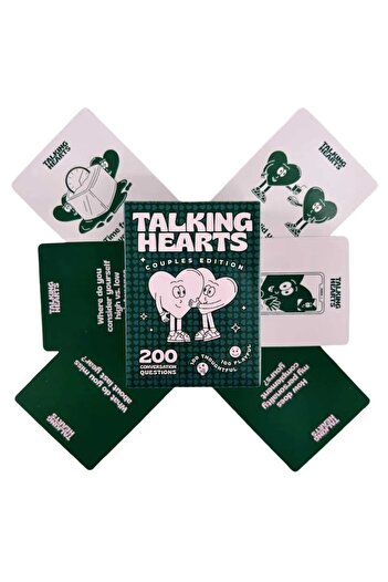 miraza Talking Hearts Couples Conversation Game, 200 Questions, 2 Wild Cards, Discover New Sides