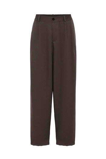 VAMOSCLO Baggy Fit Fabric Trousers Smoked