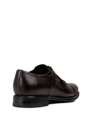 Deery Genuine Leather Brown Double Buckle Men's Classic Shoes
