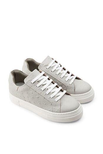 Deery Genuine Nubuck Gray Polka Dot Sneaker Women's Shoes