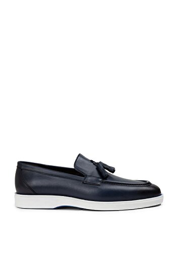 Deery Genuine Leather Blue Men's Loafer Shoes