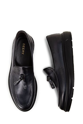 Deery Hakiki Deri Antrasit Comfort Erkek Loafer