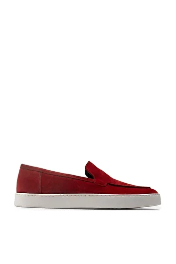 Deery Genuine Suede Red Loafer Men's Shoes