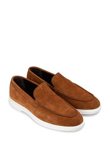 Deery Genuine Suede Tan Color Men's Loafer Shoes
