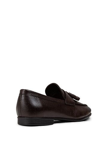 Deery Men's Brown Tasseled Genuine Leather Loafer
