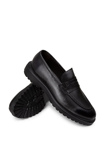 Deery Hakiki Deri Vintage Gri Erkek Loafer Ayakkabı