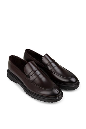 Deery Genuine Leather Claret Red Loafer Men's Shoes