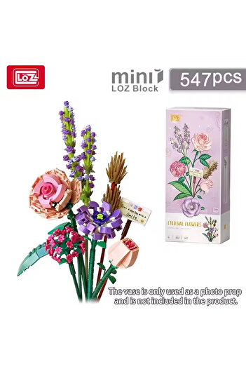 Choice 547 قطعة من مكعبات البناء الصغيرة للأطفال، مكعبات بناء الزهور، أحجية النباتات في أواني البنات، هدية ديكور المنزل (16 قطعة)