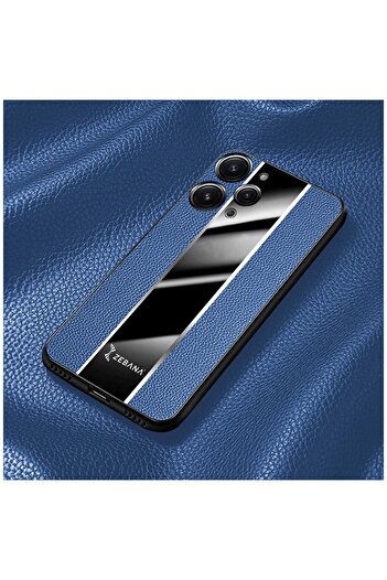Zebana Xiaomi Redmi 12 Uyumlu Kılıf Zebana Premium Deri Kılıf Mavi