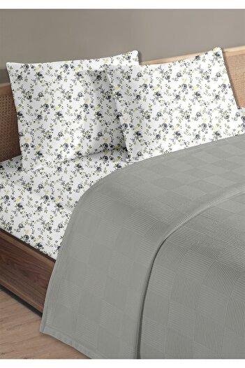 HomeBerry 100% Cotton Lidia Dark Gray Single Pique Set 160 X 230 cm