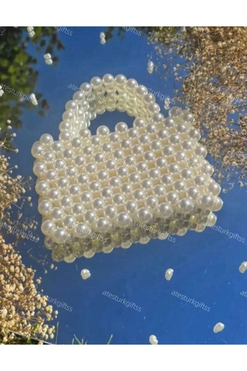 PD GRUP Pearl Bag - Bridal Bag - Evening Dress Bag - Pearl Bag - Special Occasion Bag