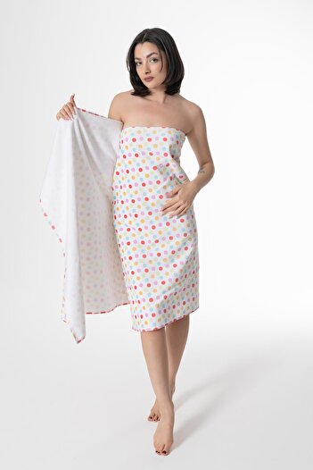 Ender Home Polka Dot Pattern Velvet Bath and Beach Towel 100% Cotton