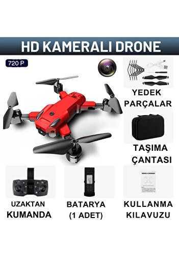 welcomein Başlangıç Drone 720p Hd Kameralı Drone Katlanabilir Taşıma Çantalı 4 Pervaneli Havada Sabit Kalma