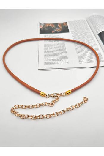 MODAM HİFA Gold Detailed Rope Belt Chain Belt Dress Belt Shirt Belt Jacket Belt