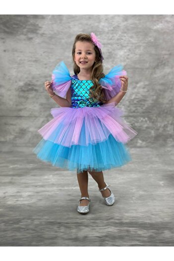 Butik Tütü Etekli Deniz Kızı Elbisesi 2406
