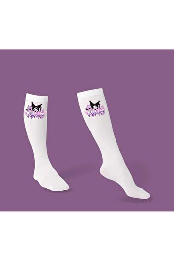 ECCAdesing Purplekurom Printed Girls' Knee Socks