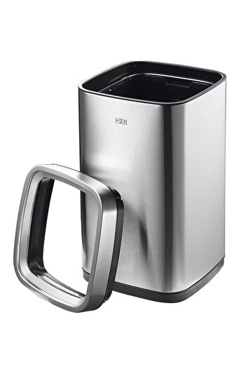 EKO LAGUNA SERIES | 12L Compact Open-Top Trash Can | Brushed Stainless Steel | Fingerprint-Resistant