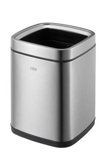 EKO LAGUNA SERIES | 12L Compact Open-Top Trash Can | Brushed Stainless Steel | Fingerprint-Resistant