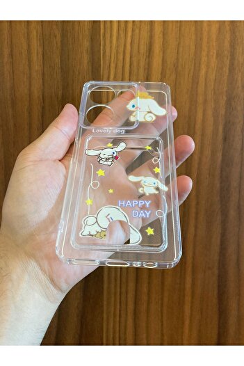 Newon Silicone Phone Case Cover for Tecno Camon 20/20 Pro Cinnamoroll Printed Transparent with Card Holder
