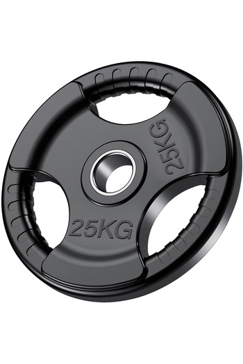 Delta Power Delta Power Fitness Olympic Weight Plates with Rubber Finish, 2" Opening and Triple Handles, 25kg