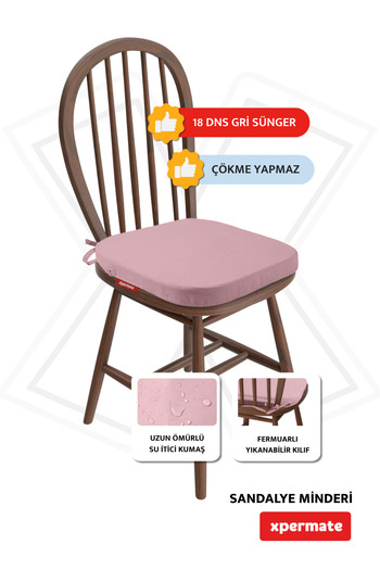 XPERMATE 2 Pack Standardfit Oval Chair Cushion with Zipper Washable Water and Oil Repellent 42X42X5 Pink