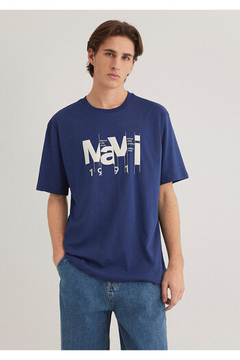 Mavi Μπλουζάκι με λογότυπο Navy Blue Loose Fit / Loose Relaxed Fit 0612461 -70491
