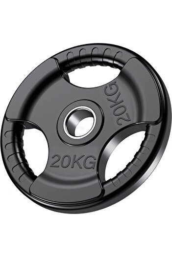 Delta Power Delta Power Fitness Olympic Weight Plates with Rubber Finish, 2" Opening and Triple Handles, 20kg