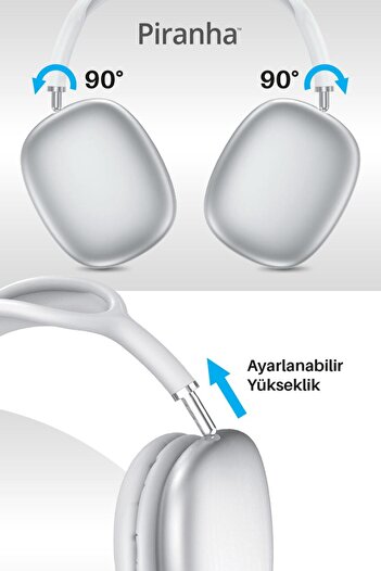 Piranha 2210 Kablosuz Bluetooth Kulak Üstü Kulaklık / Ayarlanabilir Kafa Bandı / Ios Ve Android Uyumlu / Aux