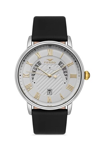 FERRO Black Leather Cord Men's Wristwatch F11050B-D