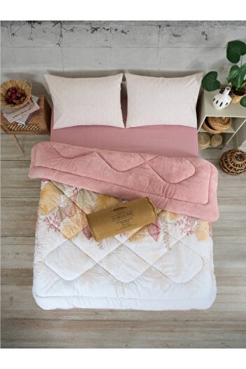 Sudemhome Double Double Sided Luxury Welsoft Elite Quilt Soft Fleece Quilt and Pillow Case Alena Powder