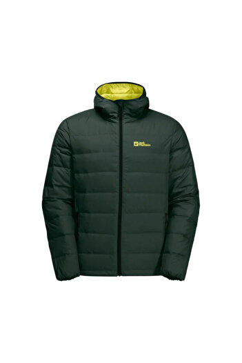 Jack Wolfskin 1207671_T0138 ATHER DOWN HOODY M Erkek Spor Mont Yeşil Sarı
