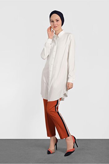 Alvina 4495 Model Classic Buttoned Tunic