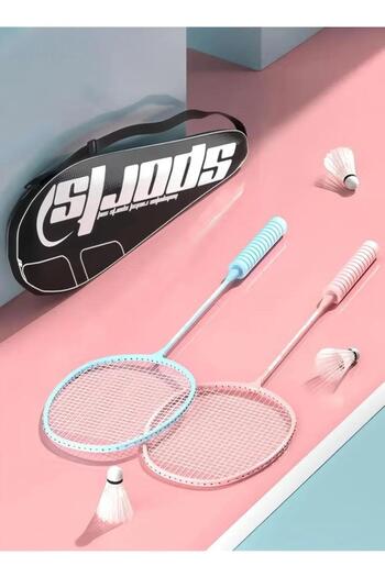 Generic Badminton Racket Two-piece Set With Badminton Bag And 3 Shuttlecocks