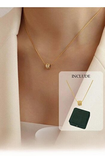Generic Marka French Design Full Diamond Waist Exquisite Clavicle Necklace Earrings 18k Gold Jewelry