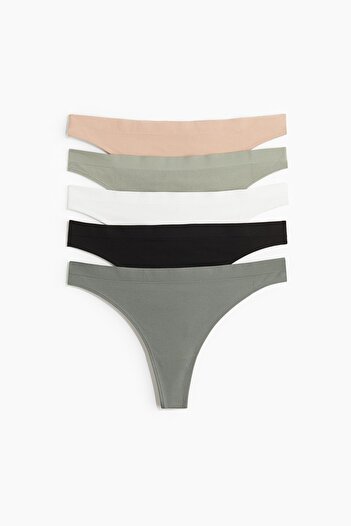 H&M 5'li Dikişsiz Thong Külot