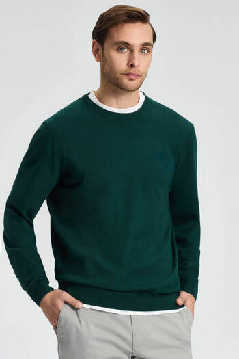 Hemington Cashmere Blend Crew Neck Green Knitwear