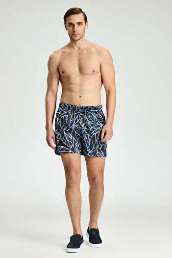 Hemington Leaf Pattern Black Quick Dry Swimsuit