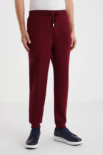 Hemington Burgundy Merino Wool Activewear Knitwear Trousers