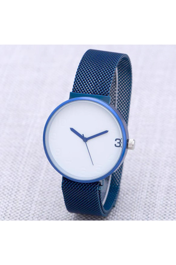 SPECTRUM PREMİUM Men's Blue Color Spectrum Steel Mesh Cord Wrist Watch - Wt0605Ag