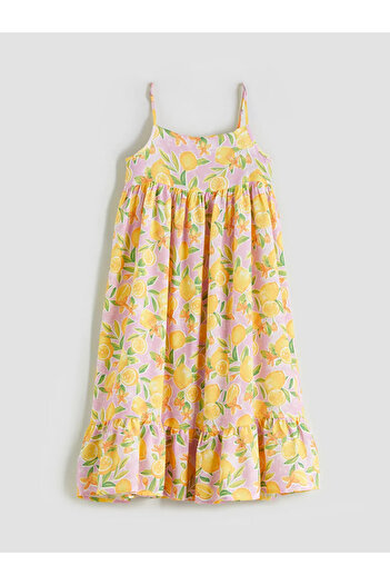 LC Waikiki Lcw Kids Pink Square Neck Girl's Dress
