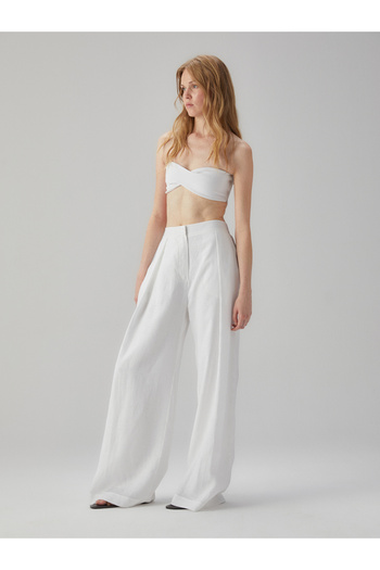 BAQA Wide Leg Linen Trousers