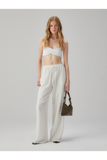 BAQA Embroidered White Trousers