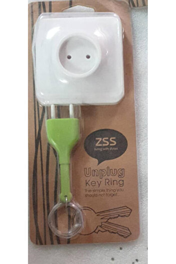 Generic 2 Pieces Key Chain - Electric Key Shape - Green/Black