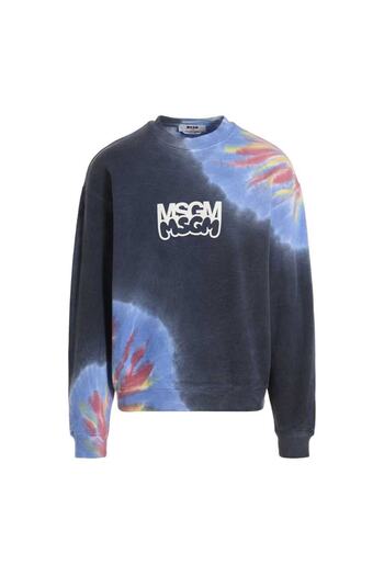MSGM Msgm Logo Print Tie Dye Sweatshirt By Burro Studio