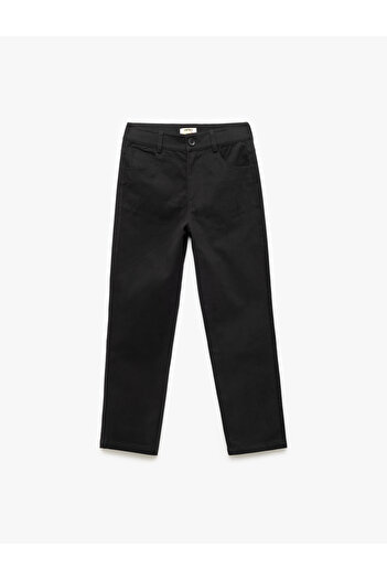 Koton Cotton Button Pocket Detailed Basic Trousers